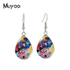 Kandinsky Circles Tear drop Earring Geometric Art Fish hook Earrings Glass Dome Jewelry Handmade Items - Image 9