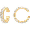 Cubic Zirconia Sparkling C Huggie Ear Cuff Earrings for Women Gold Plated Hoop Clip on Cartilage Earring - Image 10