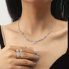 Rhinestone Necklace and Drop Earring Set in Multiple Color Styles - Image 2