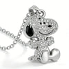 Cartoon Snoopy Full Zircon Necklace Couple Gift Pendant Cartoon Dog Clavicle Chain Valentine's Day Necklace - Image 1