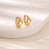 Zircon Hoop Earrings for Women Gold Color Stainless Steel Butterfly Heart Snake Earring Party Wedding Jewelry Gif - Image 3