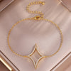 4Pcs/1Pcs Creative Four Pointed Star Shiny Zircon Earring Necklace Bracelet for Women Hollow Geometric Party Jewelry - Image 10