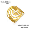 Swirl Spiral Geometric Open Ring Women's Adjustable Stainless Steel Wide Rings Jewelry Valentine Gifts - Image 6