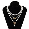 Imitation Pearl Heart Pendant Necklace with Toggle Clasp - Image 24