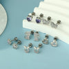 Butterfly and Heart Stud Piercing Earrings in Multiple Motifs - Image 4