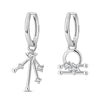 Silver Twelve Constellation Series Stud Zircon Earrings Wedding Ladies Jewelry Women Girls - Image 13