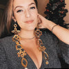Oversized Acrylic Flower Pattern Bell Long Drop Earrings Boho Exaggerated Gold Color Geometric Pendant Earring for women Jewelry - Image 1