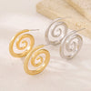 Metal Texture Conch Spiral Stud Earrings Women Stainless Steel Beach Seaside Holiday Summer Jewelry Gifts - Image 2
