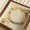 Dropping Oil Curved Half Bracelet Charm Jewelry Accessories Chinese Style Bracelet Hand Rope Pendant - Image 1