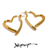 Removable Minimalist Stainless Steel Heart Love Hollow Hoop Earrings Anti Allergic Gold Color Jewelry - Image 1