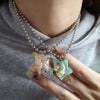 Korean Retro Flower Love Heart Beaded Necklace For Women Personality Simple Cool Clavicle Chain Y2K Jewelry - Image 3