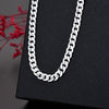 Silver 7MM Chain Bracelets Neckalces Jewelry Set for Man Women Party Wedding Holiday Gift - Image 2