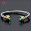 Stainless Steel Birthstone Twists Cuff Bangle for Women Rhinestone Design Stackable Bangle Bracelet Jewelry Gifts - Image 16