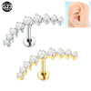 1/5PCS Titanium Zircon Labret Lip Ring Internally Thread Ear Tragus Cartilage Helix Daith Lobe Piercing Earrings Stud for Women - Image 23