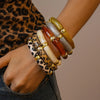 Multi-style Leopard Print Bamboo Tube Acrylic Stretchy Bracelets for Women Men Retro Resin Beaded Bangles Stack Jewelry Gift K1 - Image 1