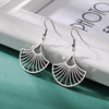Stainless Steel Gold Color Hollow Fan-shaped Earrings for Women Girl Party Jewelry Gift For Friend - Image 2