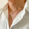 Ingemark Vintage Simple Flat Snake Chain Choker Necklace for Men Creative V Shape Pendant Clavicle Chain Male Punk Jewelry - Image 3