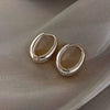 Gold Color Round Chunky Earrings for Women Lightweight Smooth Metal Open Thick Hoops Jewelry - Image 8
