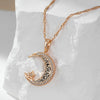 Black Enamel Stars Moon Pendant Necklace for Women Rose Gold Color With Zircon Daily Ethnic Jewelry - Image 3