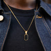 Casual Mens Geometric Square Necklaces,Black Enamel Rectangle Pendant with Rope Box Long Chain Collar,Stylish Jewelry Gifts - Image 3