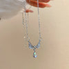 Sweet Pink Bow Necklace Ladies Sparkling Rhinestone Star Shape Pendant Clavicle Chain Delicate Wedding Accesories A - Image 7
