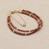 Faceted Sandstone Double Layer Beads Strand Bracelets Bangles Elegant Bohemian Magnetic Women Jewelry - Image 3