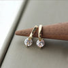 Gold Color Metal Bar Round Cubic Zirconia Stone Earrings Stud For Women Bowknot Shape CZ Post Earring Classic Sparkling Earring - Image 1