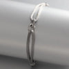 Two Oval Rings Interlock Steel Rope Bracelet - Image 8