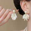 Retro Green Jade Ginkgo Leaf Style Pearl Drop Earring Chinese Ancient Style Hook Earrings For Women Gift - Image 10