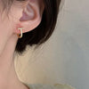 Silver Color Zircon Bend T Letter Hoop Earrings for Women Summer Minimalist Jewelry - Image 3