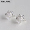 Minimalist Matte Cream Floral Folds Stud Piercing Earrings For Women Korean Jewelry Accessories Gift Party - Image 1