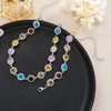 Korean Colorful Crystal Choker Necklace Bracelet for Women Sparkly Rhinestone Clavicle Chain Bracelet Jewelry Set - Image 4