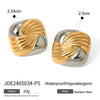 Geometry Earrings Double Hoop Dainty Earrings Criss-Cross Huggie Hoops Minimalist Earrings Two Tone Small Hoops Xmas gift - Image 8