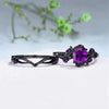 Two-Piece Zinc Alloy Ring Set with Colored Stone Details - Image 4