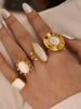 Shell Stainless Steel Gold Plated Adjustable Opening Rings for Women Engagement Party Gift Temperament Jewelry - Image 3