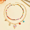 Bohemian Multilayer Beaded Necklace with Heart Charm - Image 3