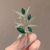 Rhinestone Feather Brooch Pin in Gold-Tone and Silver-Tone Styles - Image 34