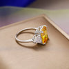 Yellow Cubic Zirconia Ring with Geometric Bezel and Multiple Sizes - Image 12