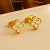 Stainless Steel Zircon Flower Water Drop Necklace Bracelet Earrings Anklets Holiday Jewelry Set For Lady - Image 6
