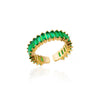 Thin Cubic Zirconia Stacking Ring in Gold-Tone Stainless Steel Adjustable - Image 10