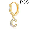 A-Z Letters Initial Pendant Earrings Hoop Earrings Men Golden Color Jewelry Earring Alphabet Name Earrings Women 1pcs - Image 6