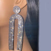 Stonefans Shiny Full Iced Rhinestones Long Tassel Dangle Earrings for Women Bling Crystal Drop Earrings Ear Jewelry Gift