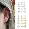 Stainless Steel Flat-Back Cartilage Stud Set with Multiple Designs - Image 1