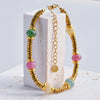Colorful Stone Beads Chain Bohemia Stainless Steel Gold Color Metal Bracelets Jewelry Gift for Women - Image 31