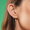 Vintage Stainless Steel Crystal Star Chain Hoop Earrings For Women Punk Pendant Square Earrings Jewelry - Image 2