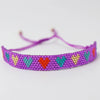 Adjustable Multicolor Heart Bead Bracelet with Woven Pattern - Image 7