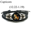 12 Zodiac Signs Leather Bracelet for Men Women Virgo Libra Scorpio Aries Taurus Braided Rope Bracelets Birthday Gift - Image 9