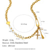 Stainless Steel Star Cross Heart Bead Various Elements Pendant Charm Necklace Sweet Style Women's Zircon Jewelry - Image 7