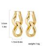 Minimalist Twisted Cuban Chain Hanging Drop Earrings for Women Punk Gold Color Detachable Round Circles Hoop Earring Ear Buckle - Image 6