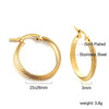 Punk Golden Plated Stainless Steel Reticulate Rhombus Hoops Earrings For Women Anti-Allergic Temperament Jewelry - Image 6